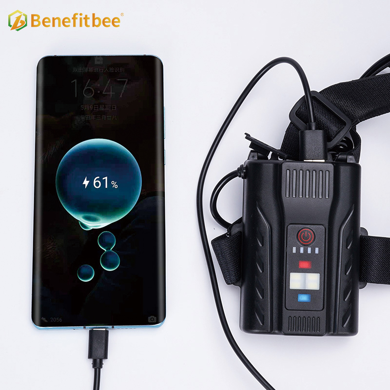 Super Bright Waterproof Rechargeable Zooming Headlight Torch Headlamp for Beekeeper