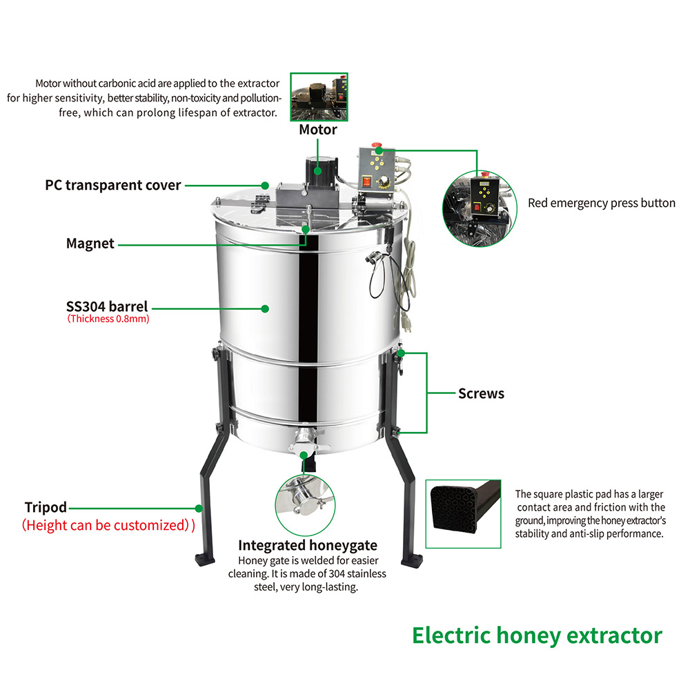 Electric Honey Extractor 2 Frame Beekeeping Extractor Equipment Apiary Centrifuge Extraction Equipment