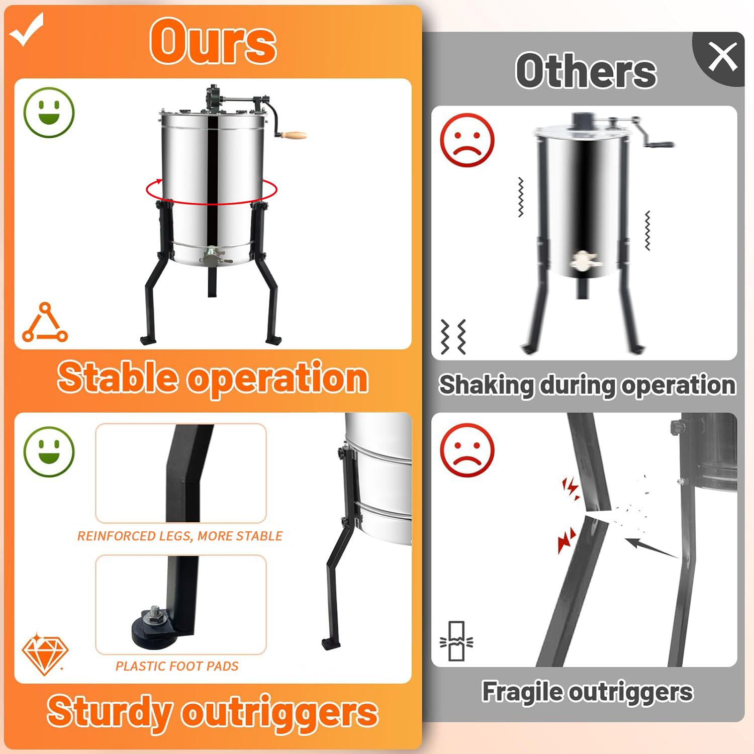 Beekeeping Equipment Manual Dadant Honey Centrifuge 6 Frames Manual Honey Extractor