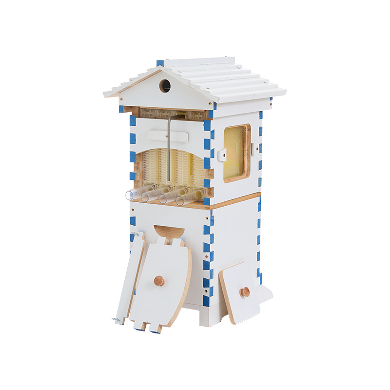 Flows Bee Hive Mini Bee Hive with 4 Pcs Starter Kit 6-Frames Complete Beehive Kit