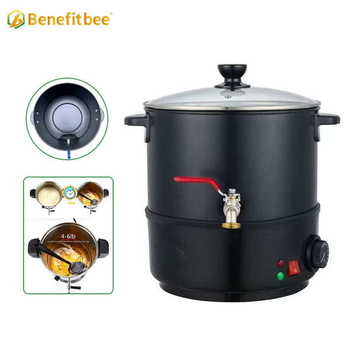 Electric Stainless Steel Beekeeping Wax Melting Bucket with Heat Preservation Function for Candle Warmers