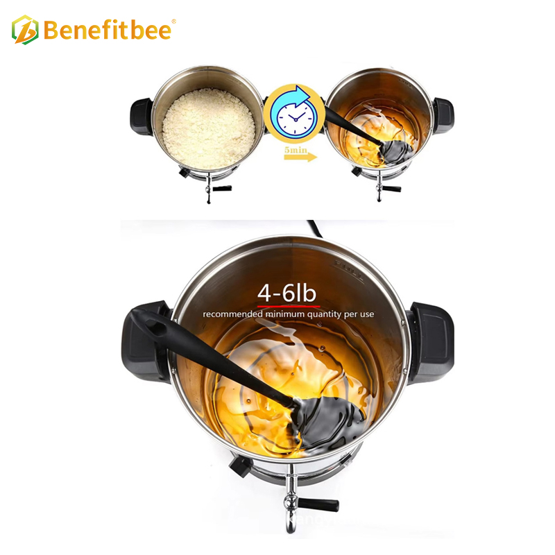 Electric Stainless Steel Beekeeping Wax Melting Bucket with Heat Preservation Function for Candle Warmers